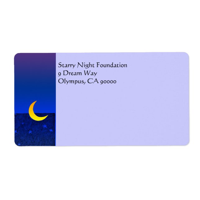 Moon and Stars Custom Shipping Label (Front)