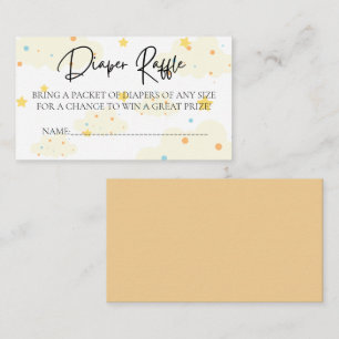Moon and Stars Diaper Raffle Enclosure Card
