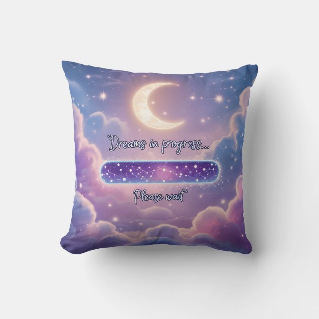 Moon and Stars Dream Throw Pillow  (Front)