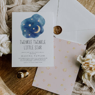 Moon and Stars Girl Twinkle Twinkle Little Star Invitation