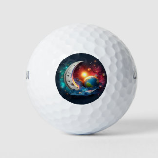 Moon and Stars Golf Balls