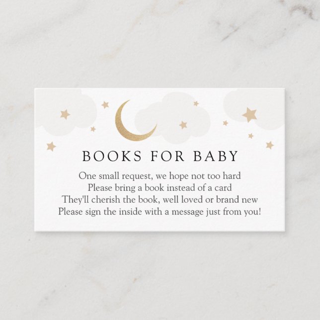 Moon and Stars Grey Books for Baby insert card (Front)
