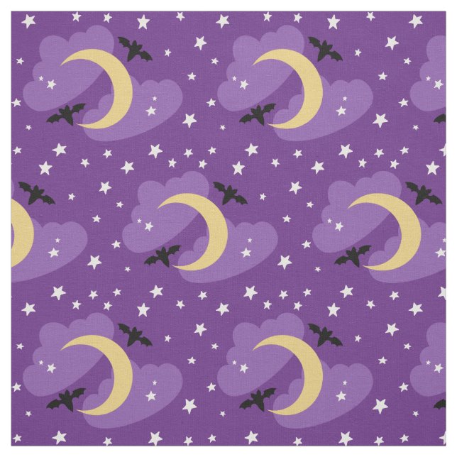 Moon and Stars | Halloween Fabric (Swatch)