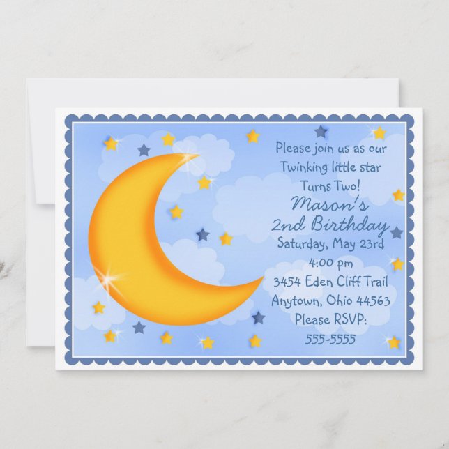 Moon and Stars Invitations (Front)