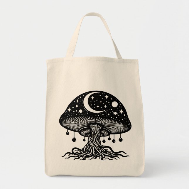 Moon and Stars Mushroom  Tote Bag (Front)