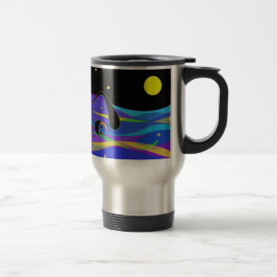 Moon and Stars Night Swimmer Travel Mug