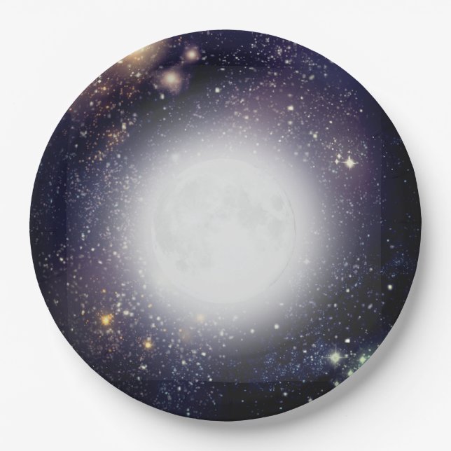 Moon and Stars Paper Plate (Front)