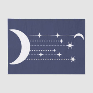 Moon and stars purple night sky beads tissue paper