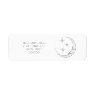 Moon and Stars Return Address Label