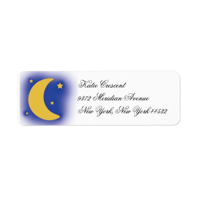 Moon and Stars Return Address Labels (Front)