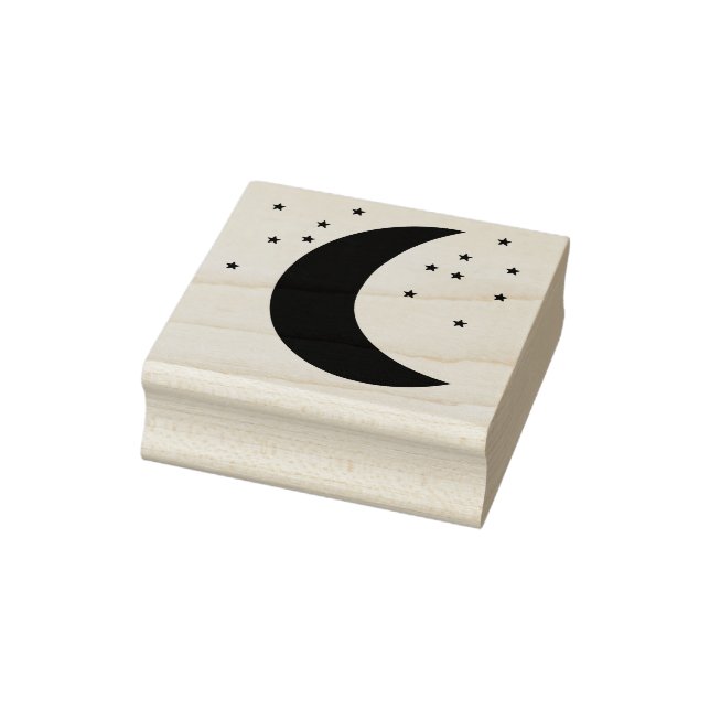 Moon and Stars Rubber Art and Craft Stamp (Stamp)