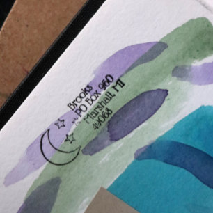 Moon and stars self-inking stamp