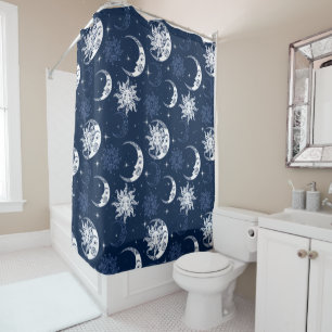 Moon and Stars Shower Curtain