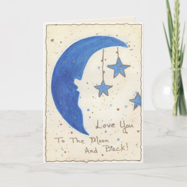 Moon and Stars Thank You Card (Front)