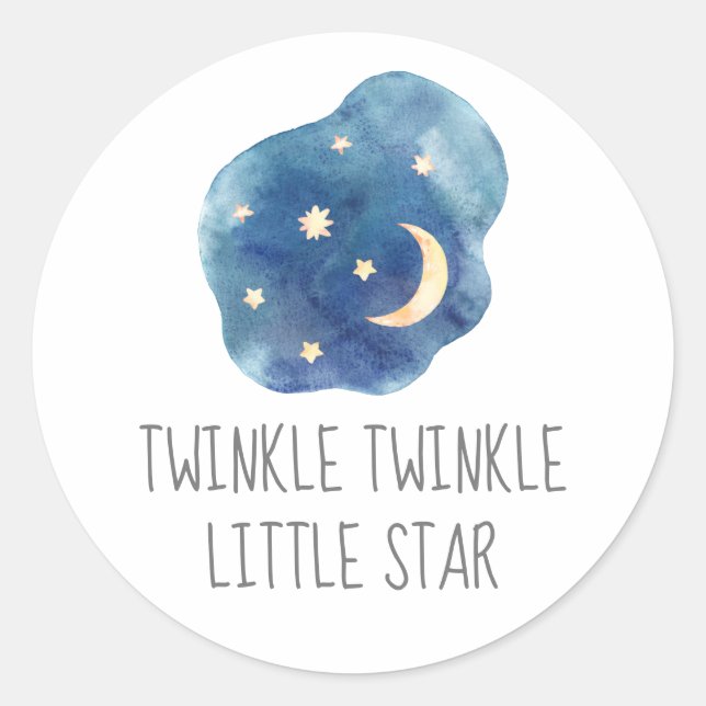 Moon and Stars Twinkle Twinkle Little Star Sticker (Front)