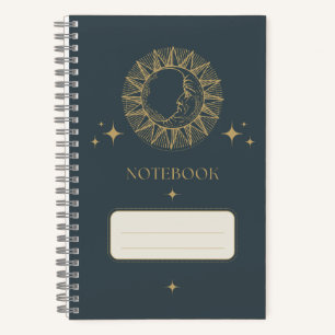 Moon and Stars Vintage Themed Notebook