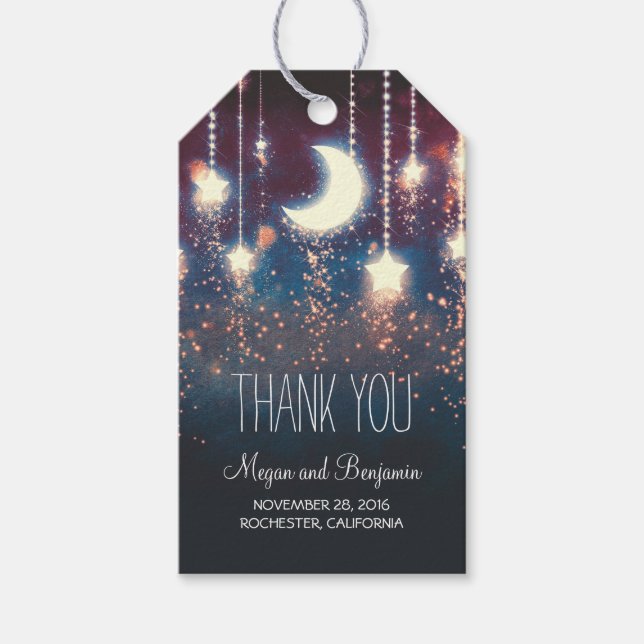 Moon and Stars Wedding Gift Tags (Front)
