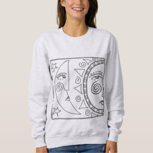 Moon and Sun Abstract Wearable Art Sweatshirt