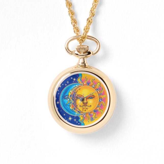 moon and sun gold wraparound watch (Front)