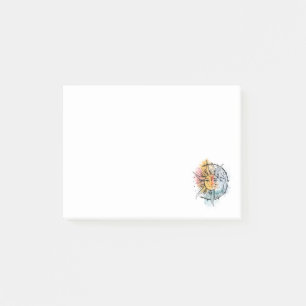 Moon and sun. Vintage style tattoo illustration Post-it Notes