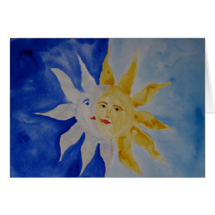 Moon And Sun Watercolor