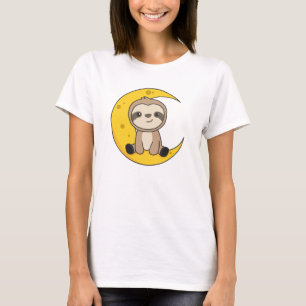 Moon Animal Sloth Cute Animals For Kids T-Shirt