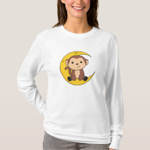 Moon Animals Monkey Sweet Animals Monkey For Kids T-Shirt