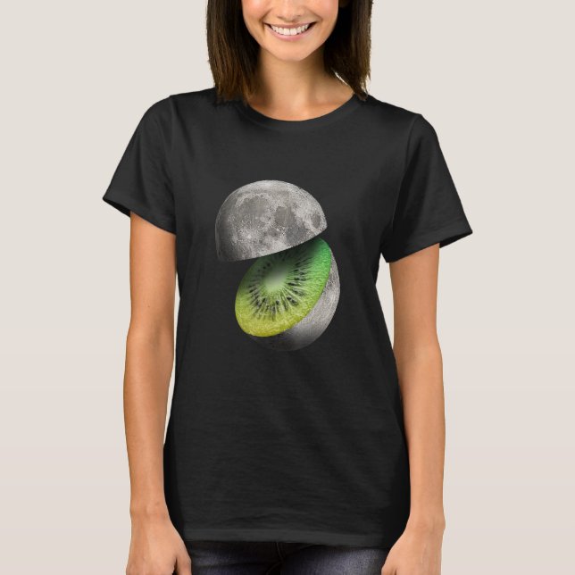 Moon Art Fruit Creative Kiwi Moon T-Shirt (Front)