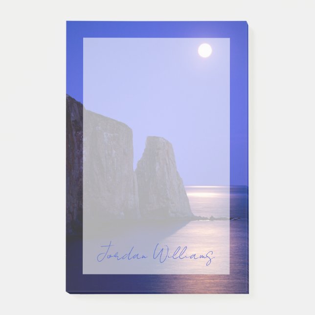 Moon At Dusk | Perce Rock Gaspe Coast Quebec Post-it Notes (Front)