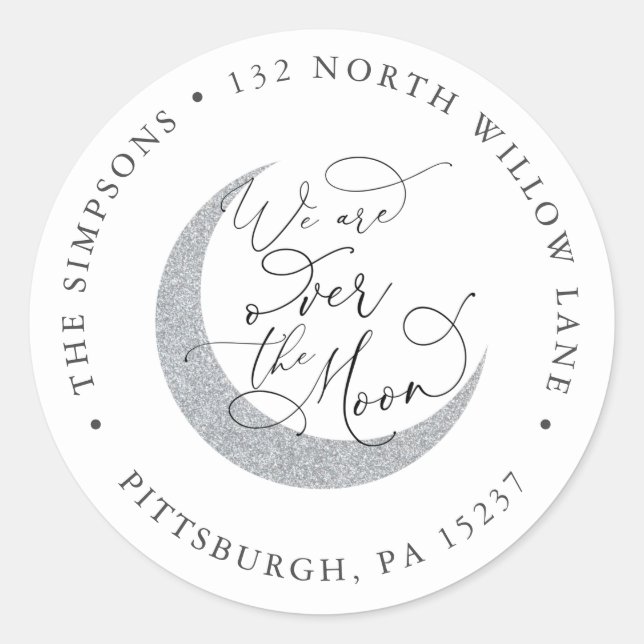 Moon Baby Return Address Classic Round Sticker (Front)