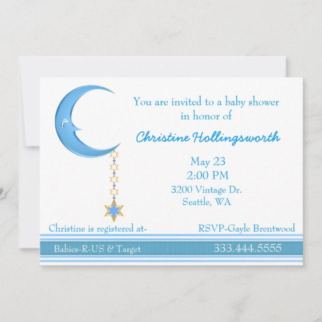 Moon Baby Shower Invitation (Front)