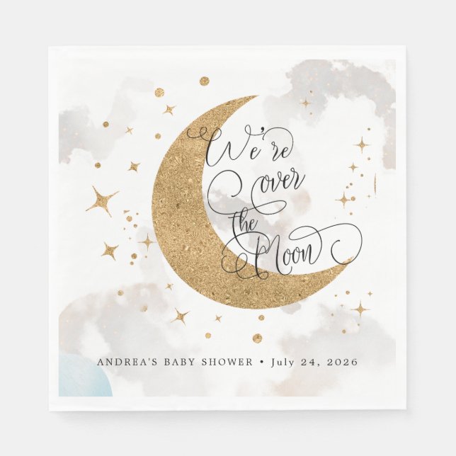 Moon baby shower napkin (Front)