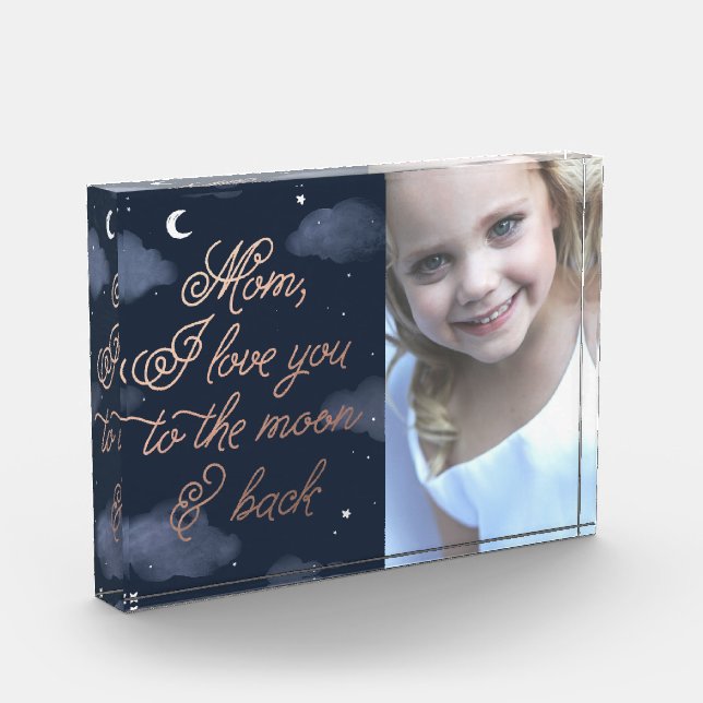 Moon & Back Mother's Day Photo Print Block (Left)