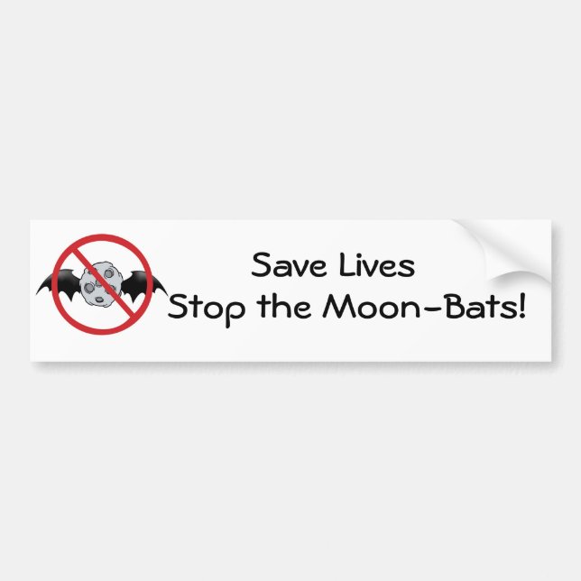 Moon - Bats Bumper Sticker (Front)