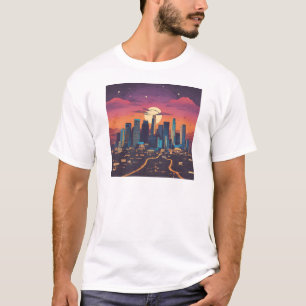 moon behind the town T-Shirt