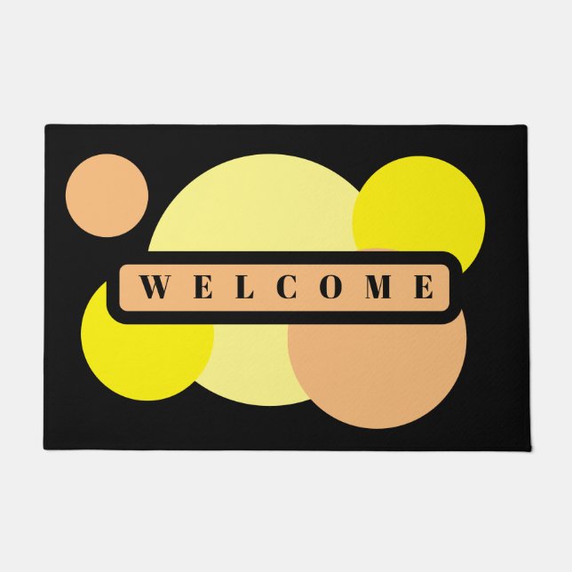 Moon black night sky planet welcome doormat (Front)