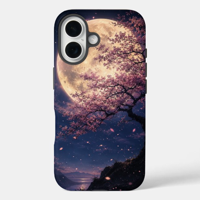 Moon Blossom - Fantasy Moonlit Cherry Blossom Silh Case-Mate iPhone Case (Back)