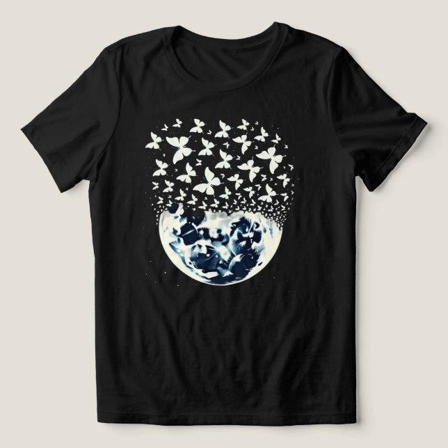 Moon butterfly Tri-Blend shirt (Design Front)