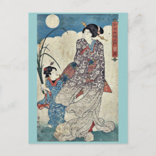 Moon by Utagawa, Kunisada Ukiyoe Postcard