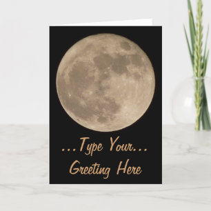 Moon Card Romantic Full Moon Blank Greeting Card