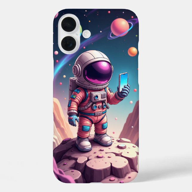 Moon Cartoon Astronaut Art Case-Mate iPhone Case (Back)