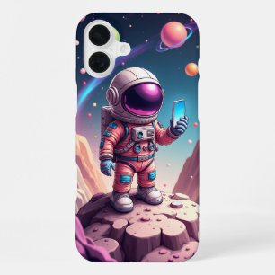 Moon Cartoon Astronaut Art iPhone 16 Plus Case