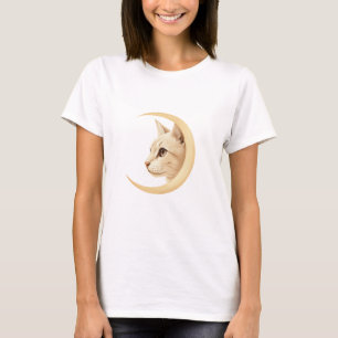 Moon Cat T-Shirt – Cosmic Kitty Design