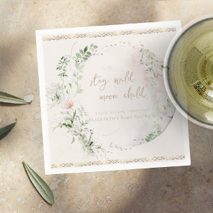 Moon Child Boho Hippie Baby Shower Napkin