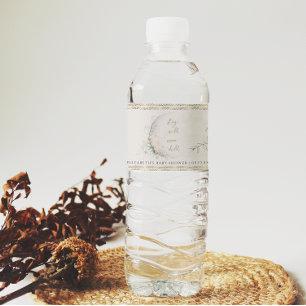 Moon Child   Boho Hippie Baby Shower Water Bottle Label