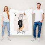 Moon Child Botanical Celestial Stars and Moon Fleece Blanket<br><div class="desc">Beautiful Bohemian-inspired "moon child" botanical moon and stars throw blanket.</div>