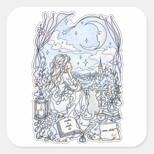 Moon Child™ | Celestial Original Character Sticker (Front)