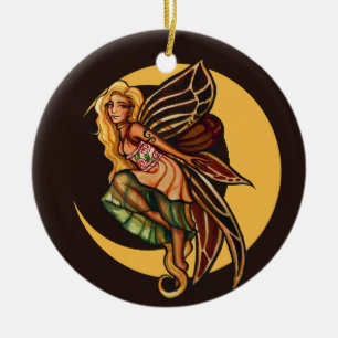 Moon Child Fairy Autumn Fairies MoonChild          Ceramic Tree Decoration