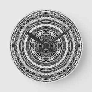 Moon Child Mandala Triple Moon Witch Round Clock