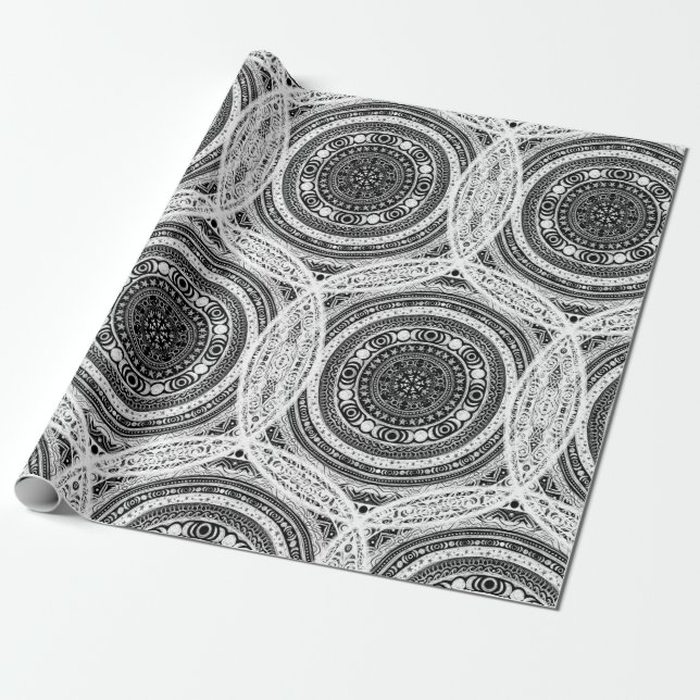 Moon Child Mandala Triple Moon Witch Wrapping Paper (Unrolled)